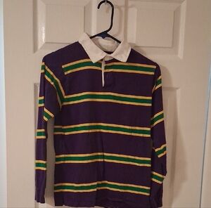 Mardi Gras Colored Long Sleeved Shirt Boy's XL